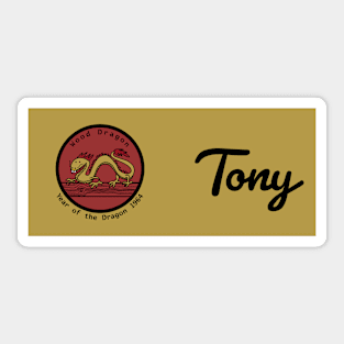 Tony Born Year of the Dragon 1964 Wood Dragon Sticker